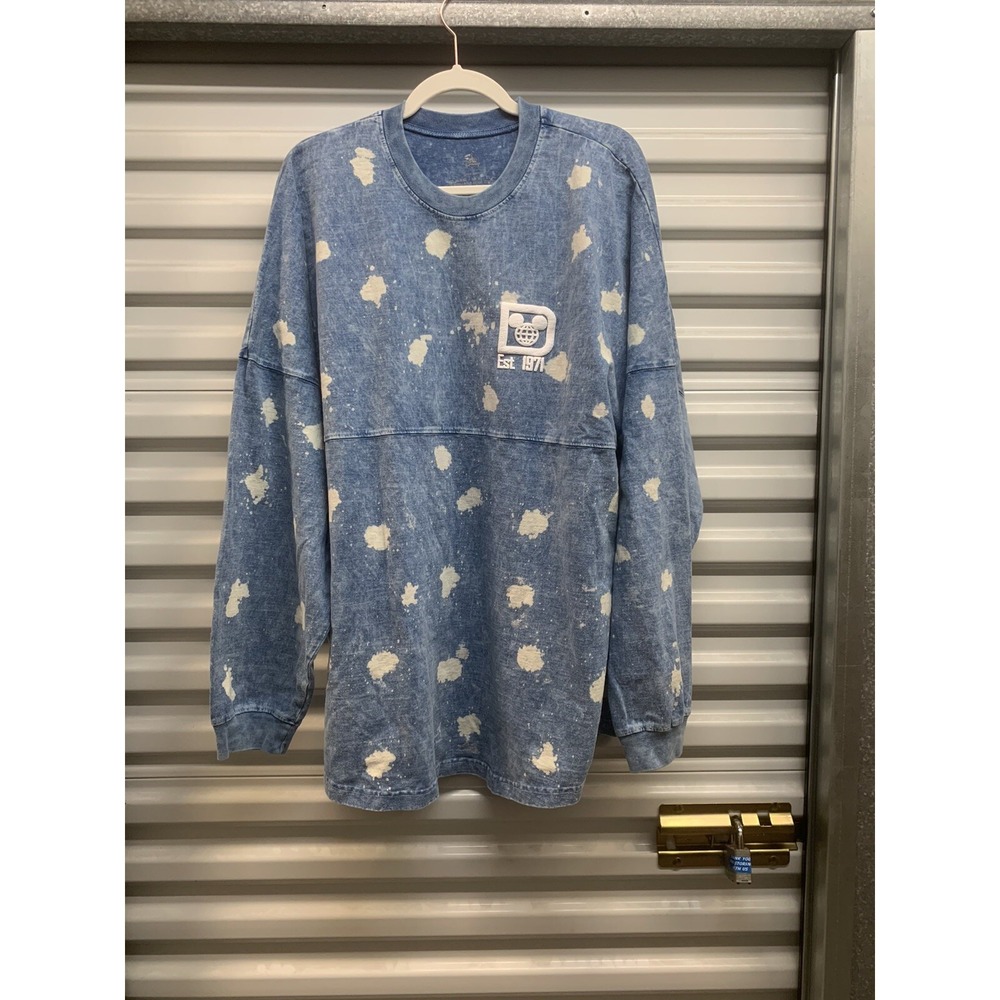 NWT Walt Disney World - Denim Bleach Spirit Jersey Puff Print Adult XL